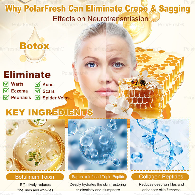 🗽Made & Shipped from USA | Clinically Proven: PolarFresh® Bee Venom Comprehensive Cream with bee venom peptides, botulinum toxin, hyaluronic acid, and collagen💧. Targets wrinkles, fine lines, sagging, stretch marks, dark spots and more